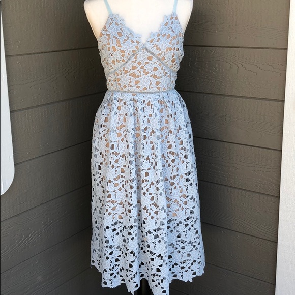 entro Dresses & Skirts - Entro Blue Lace Dress
